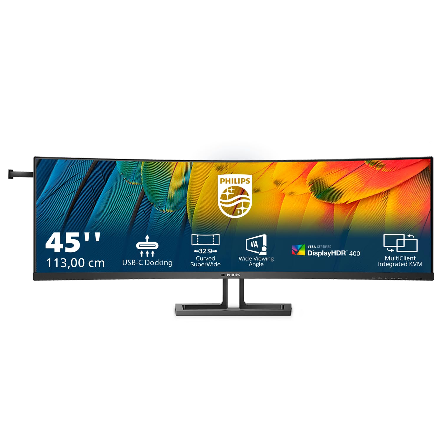 Monitor Profesional Curvo Philips 45B1U6900CH 44.5'/ Dual QHD/ Webcam/ Multimedia/ Regulable en altura/ Negro Monitor Profesional Curvo Philips 45B1U6900CH 44.5'/ Dual QHD/ Webcam/ Multimedia/ Regulable en altura/ Negro